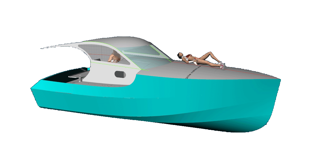 Semidisplacement Boat 8m